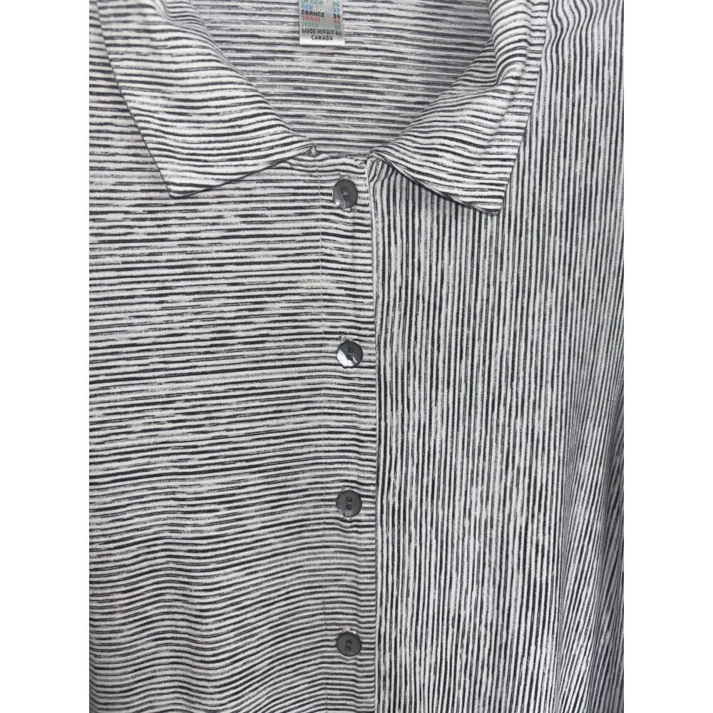 Joseph Ribkoff Asymmetrical Striped Abstract Button Tunic Top 4 Artsy Lagenlook - Picture 5 of 7